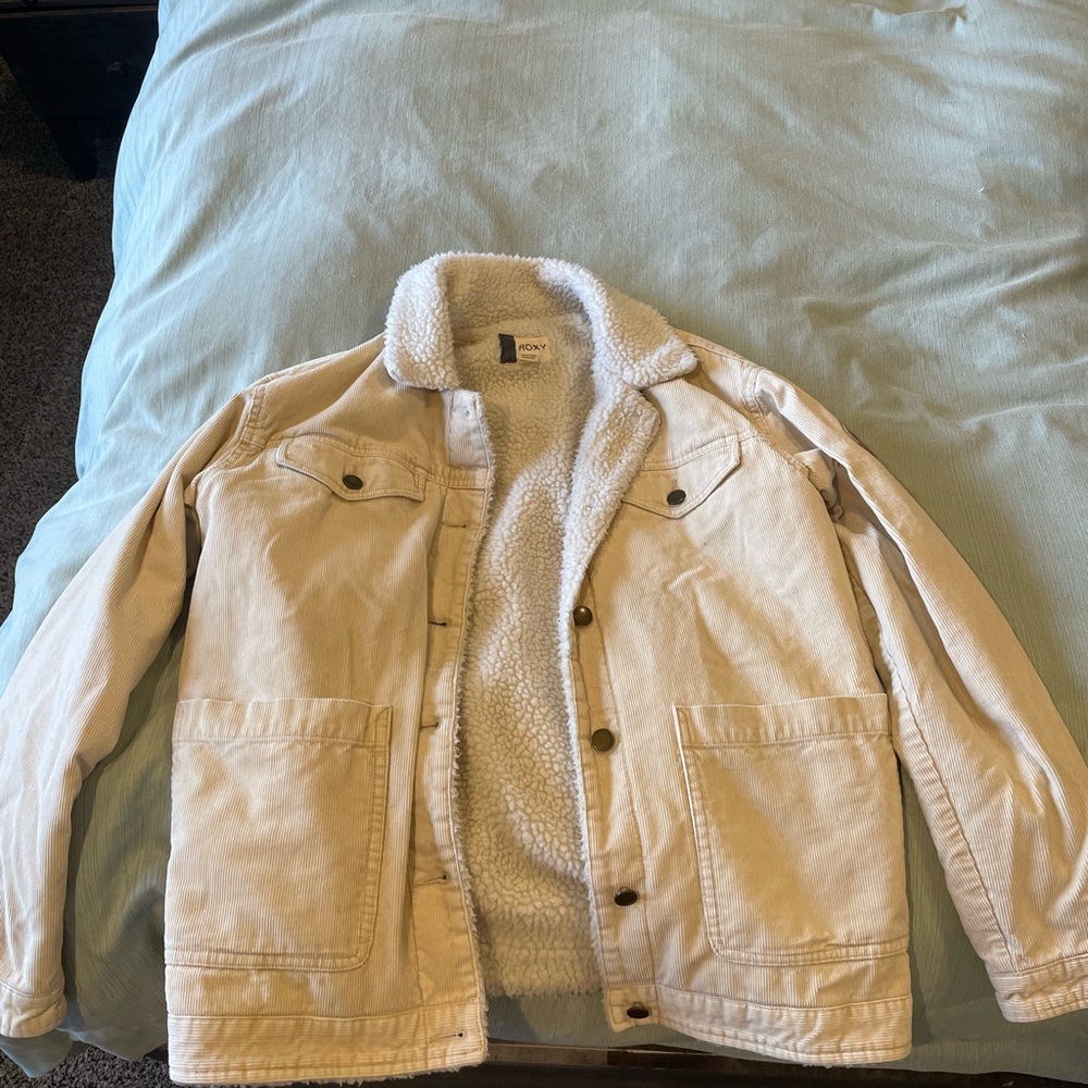 Cream Sherpa-Lined Jacket